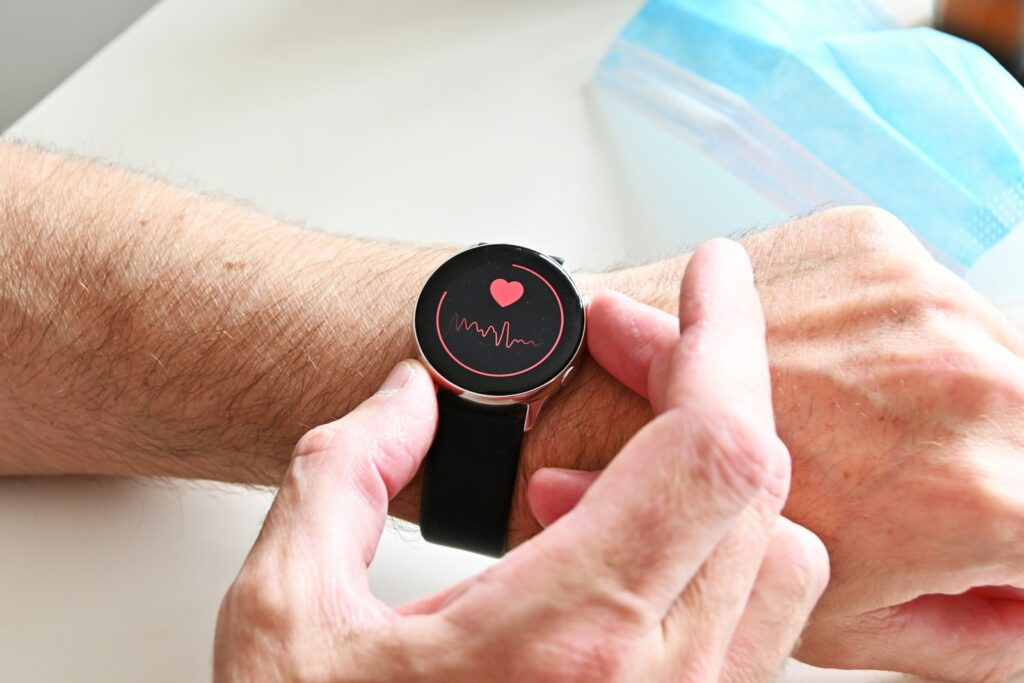 a person holding a stopwatch